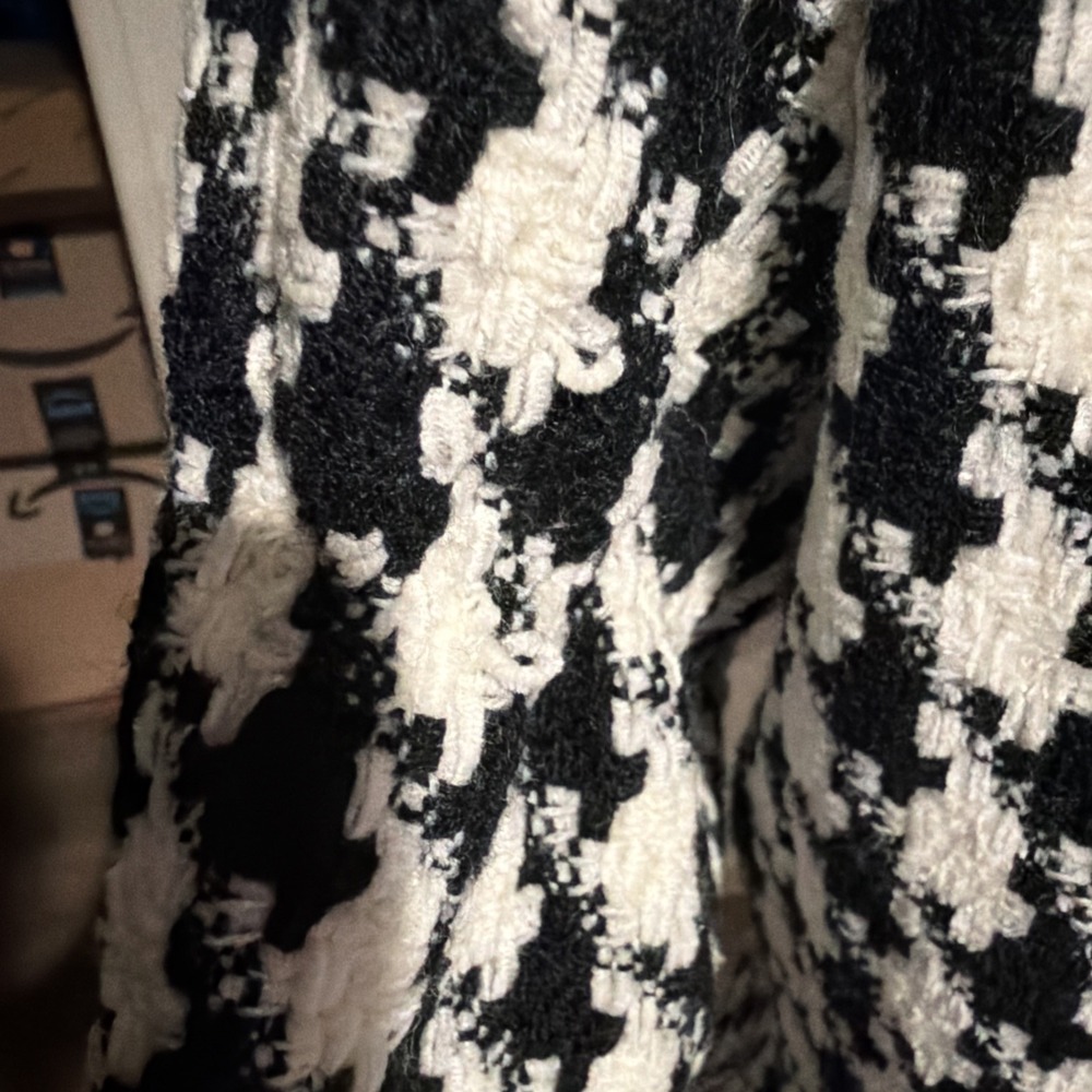 Chadwicks Vtg Black And White Houndstooth Acrylic Button Blazer Women's Size 14 - Picture 4 of 8